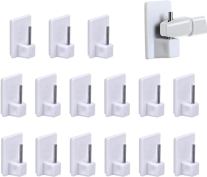 Set 15 carlige de perete , PVC, alb
