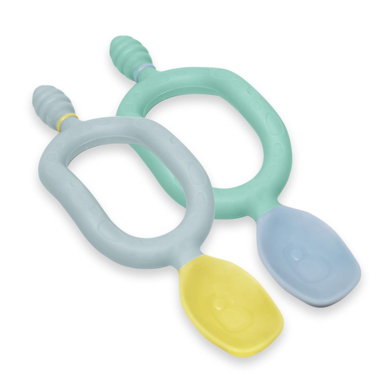 Set 2 lingurite pentru bebelusi Bibado, multicolor, silicon