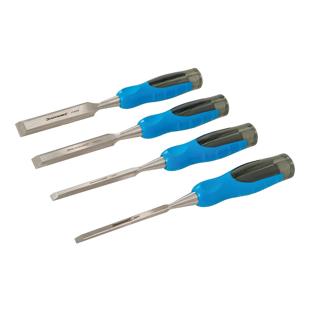 Set 4 piese dalti sculptura lemn , profesionale, Silverline