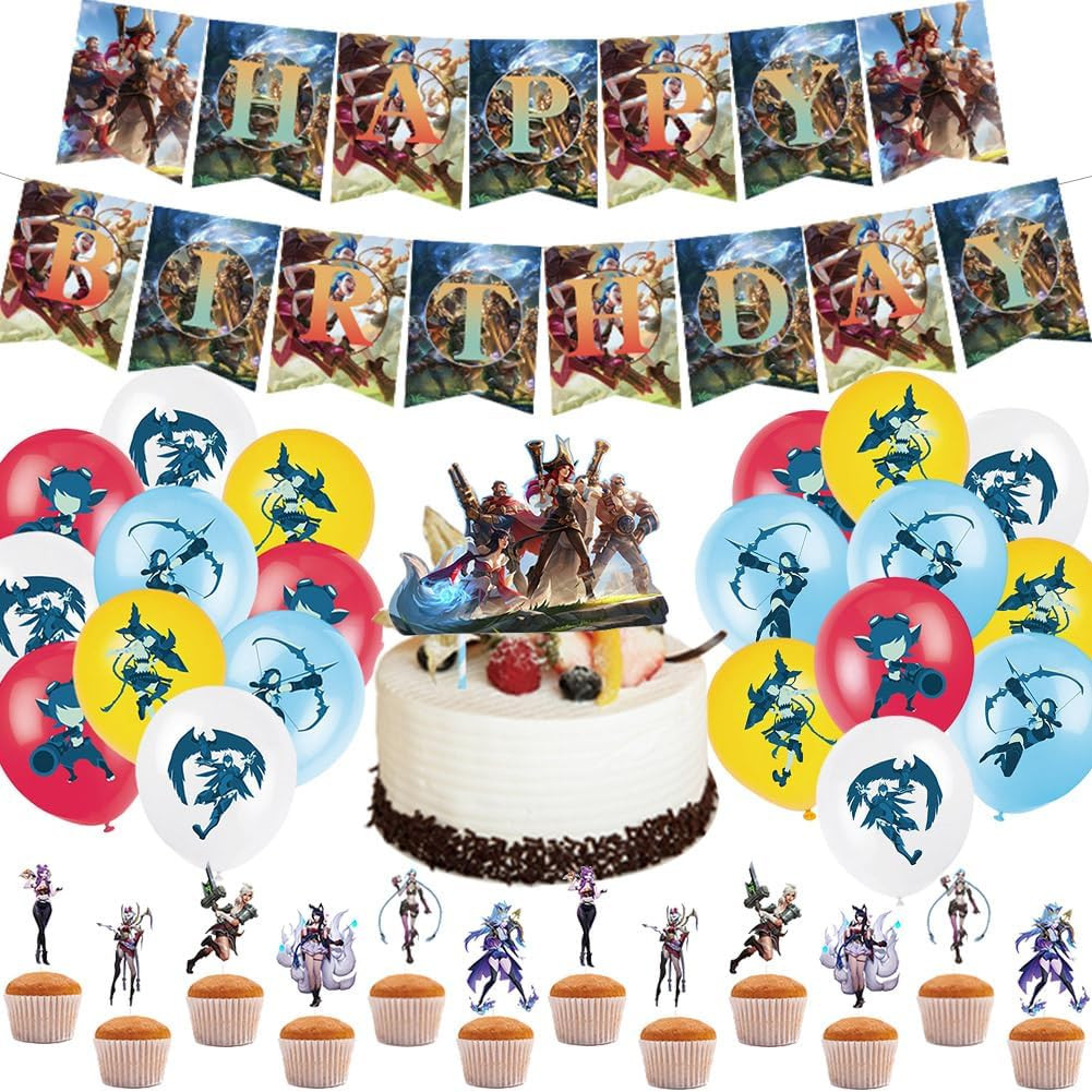 Set aniversar BESTZY, latex/carton, multicolor, 36 piese