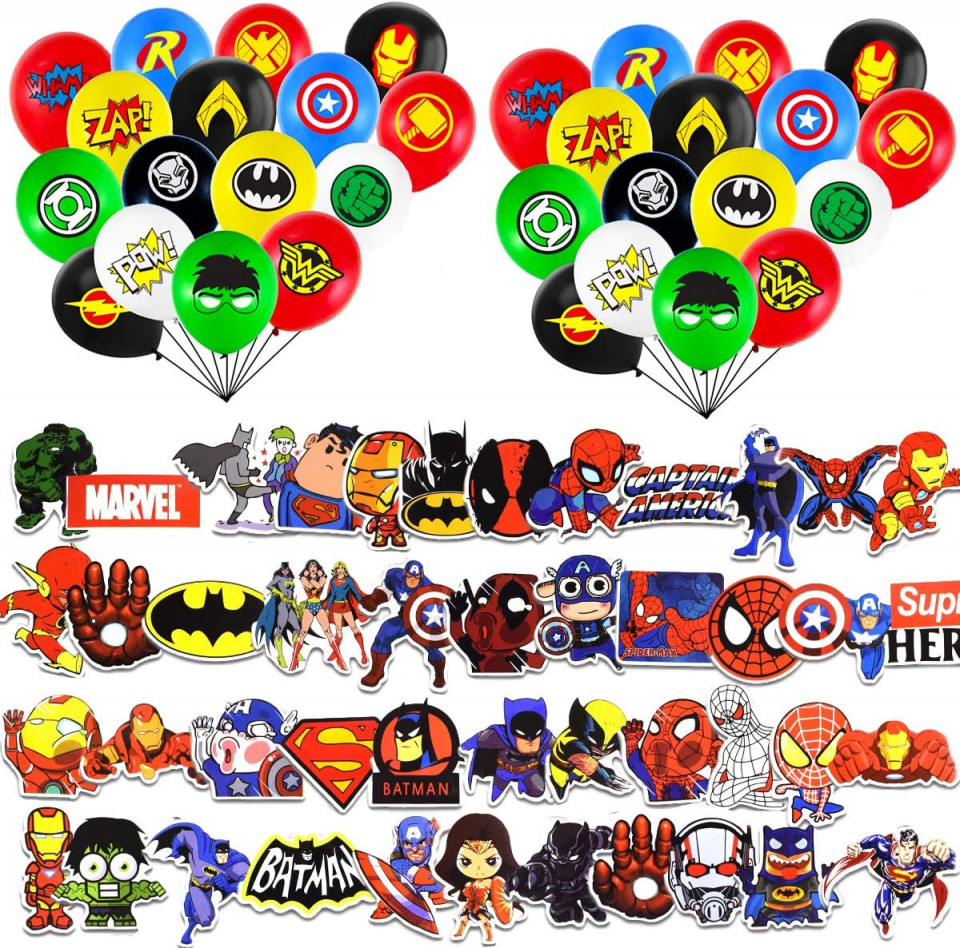 Set Aniversar De 32 Baloane Si 50 Autocolante Jingyou Multicolor LatexHartie 6 Cm 12 Cm