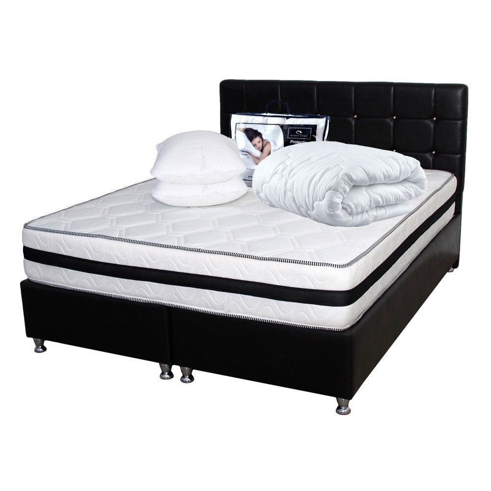 Set Avantaj Saltea Memory Foam cu arcuri Azalee + doua perne + husa hipoalergenica +Pilota microfibra iarna 180x200, 140x200x25