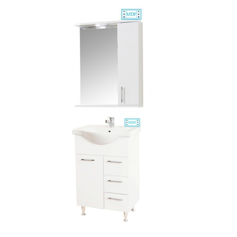Set Baza, lavoar baie GN1531 si oglinda GN0201 - 55 cm