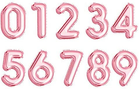 Set de 10 baloane aniversare Gremag, 0-9, roz, 40,64 x 24 cm chilipirul-zilei.ro/ imagine 2022 by aka-home.ro