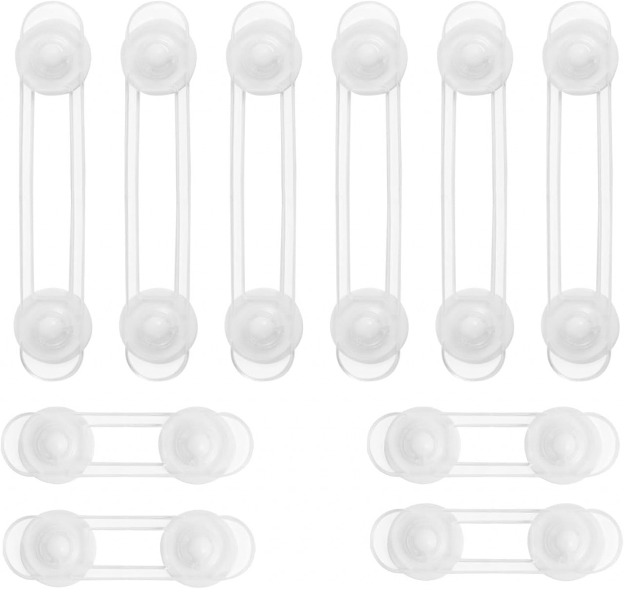 Set de 10 incuietori pentru copii Lanjue, ABS, alb, 16,5 x 3,5 cm /11 x 3,5 cm