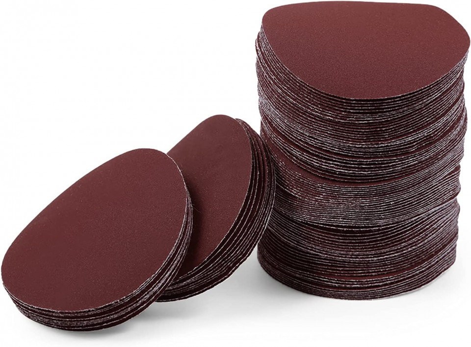 Set de 100 de discuri abrazive Leontool, oxid de aluminiu, rosu, 320, 7,5 cm 100