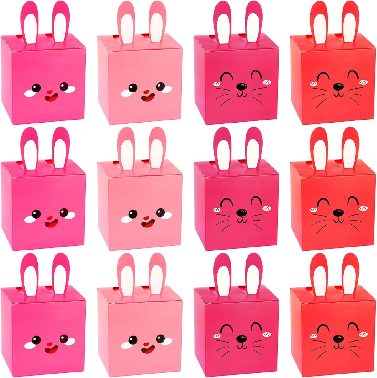 Set de 12 cutii pentru prajituri Qpout, hartie, multicolor, 7,5 x 7,5 x 7,5 cm
