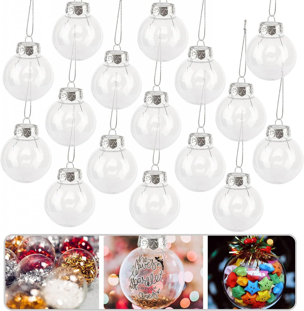 Set de 15 globuri de umplere Gxhong, plastic, transparent, 6 cm