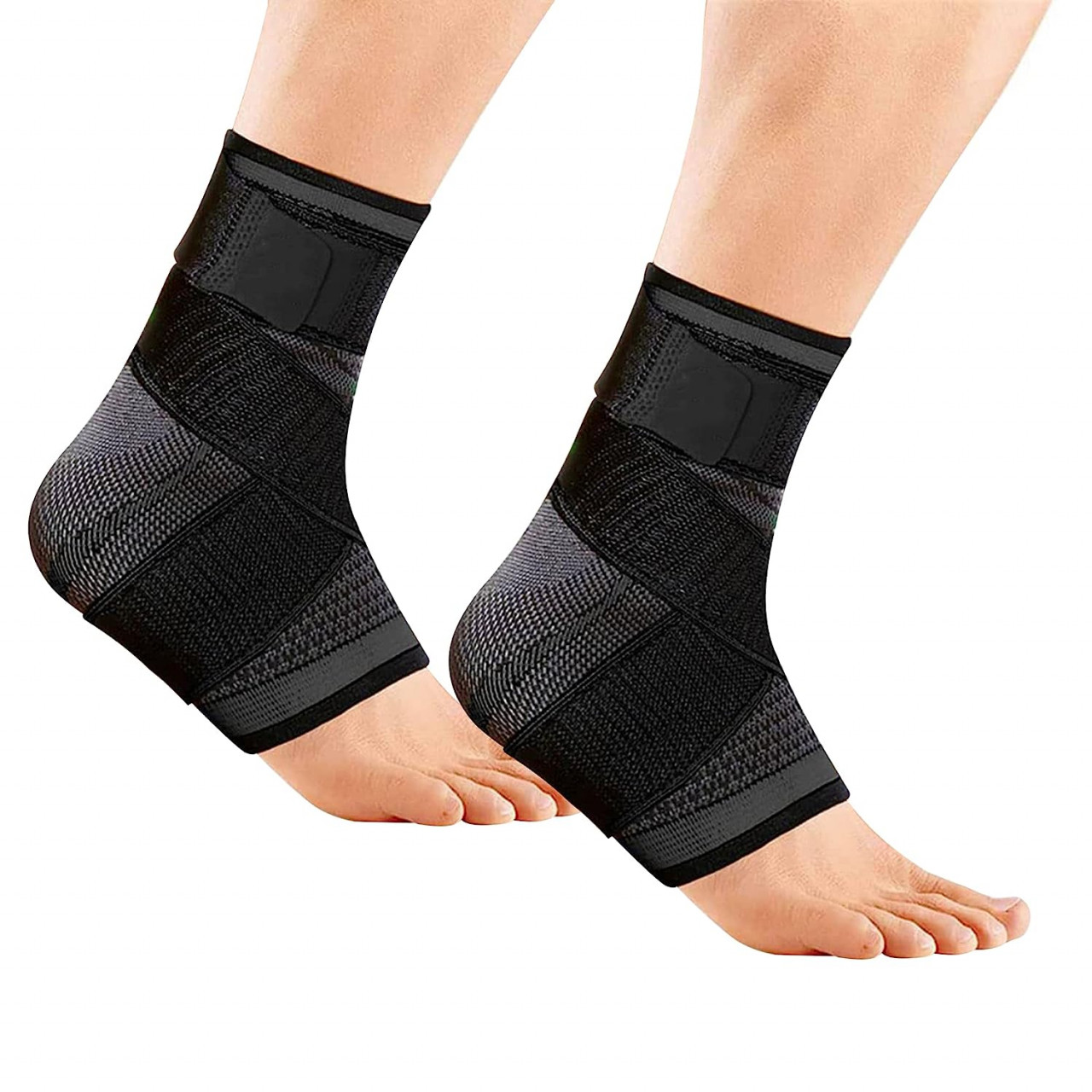 Set de 2 bandaje pentru glezna Dantolo, nailon, negru, marimea M