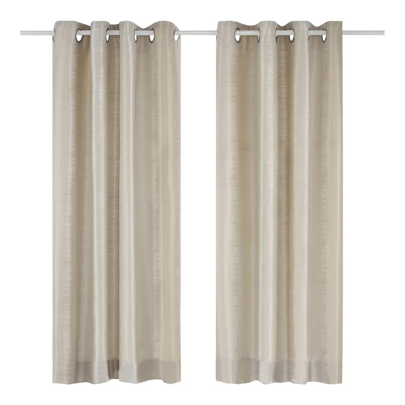 Set de 2 draperii Minneapolis, poliester, crem, 117 x 137 cm