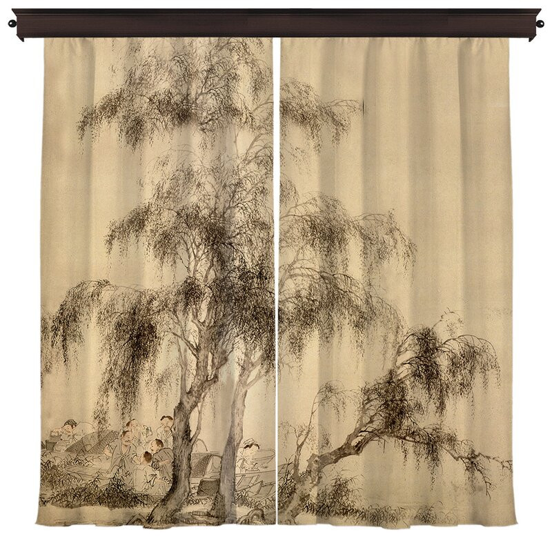 Set de 2 draperii Vicdan, crem/maro inchis, 140 x 260 cm chilipirul-zilei.ro/ pret redus