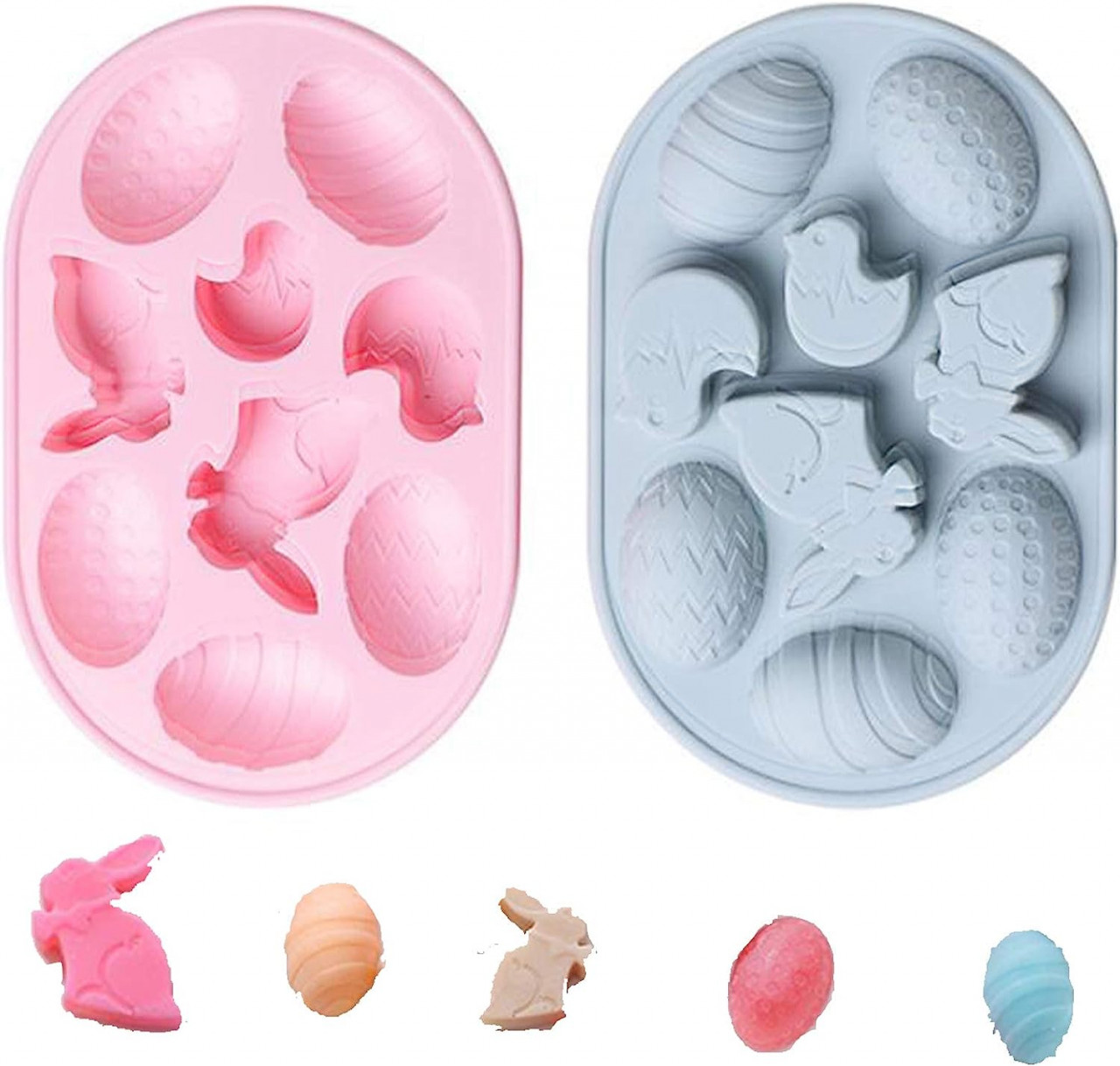 Set de 2 forme pentru prajituri LIMEOW, silicon, gri/roz, 15 x 23 x 2,3 cm