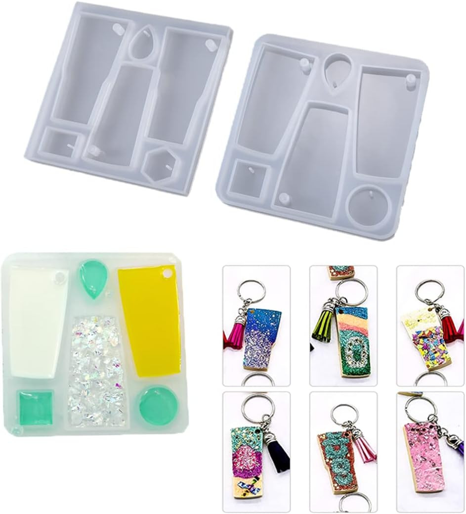 Set de 2 matrite pentru brelocuri iSuperb, silicon, transparent, 8,8 x 8,8 cm
