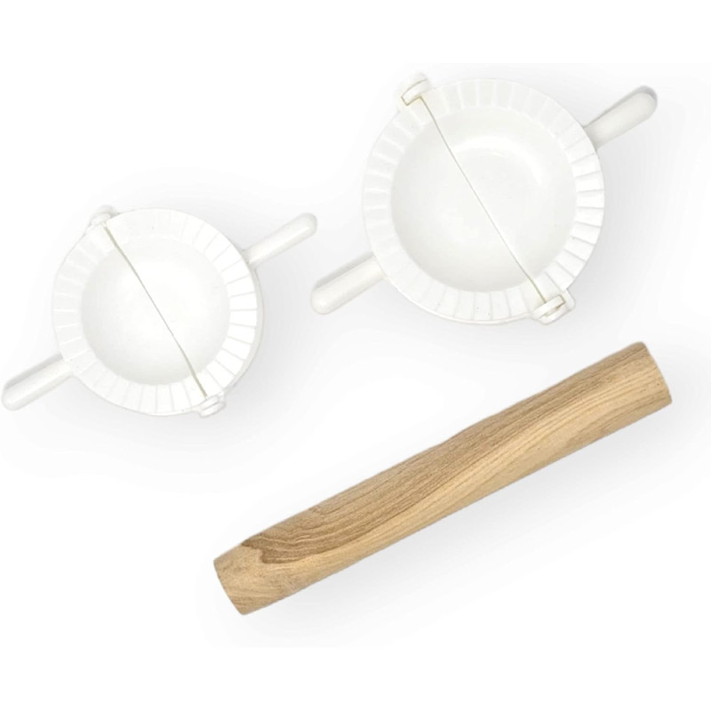 Set de 2 matrite si un sucitor pentru galuste OFERTAS Y REBAJAS, plastic, alb, 7/8 cm