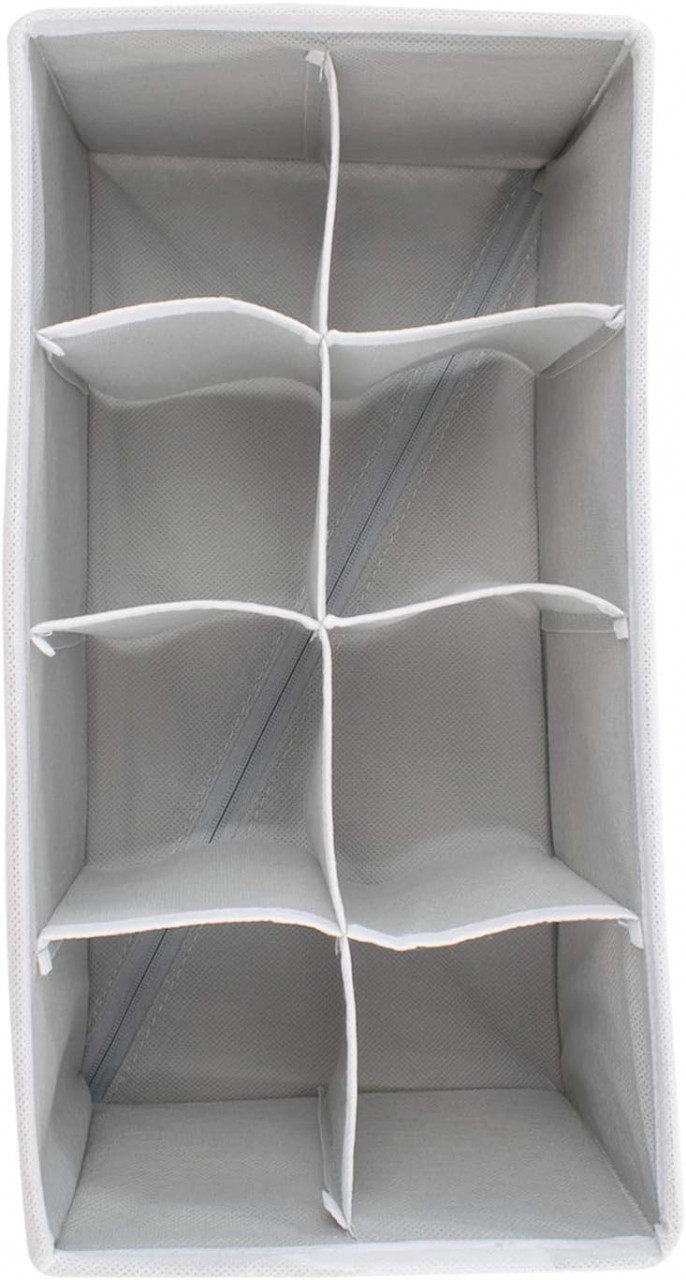 Set de 2 organizatoare TRIXES, textil, gri, 29,5 x 15 x 10 cm