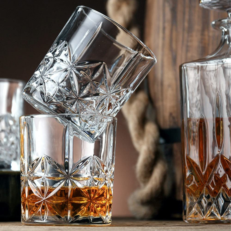 Poze Set de 2 pahare pentru whisky SkySnow, sticla, transparent, 8,5 x 9 cm, 340 ml