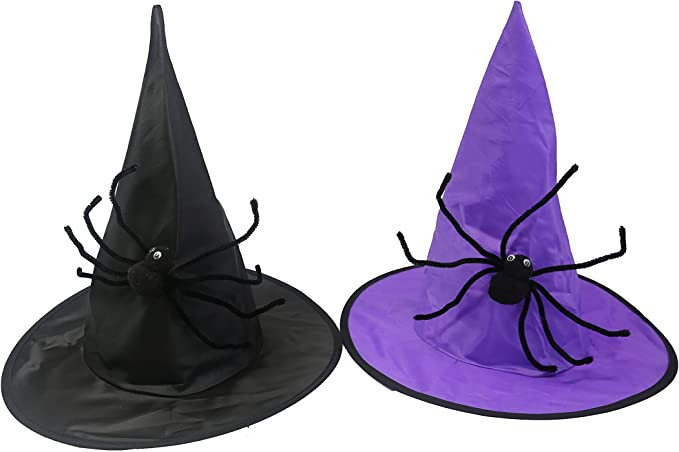 Set de 2 palarii pentru Halloween Hooin, poliester, negru/violet, 40 x 38 cm Accesorii imagine noua