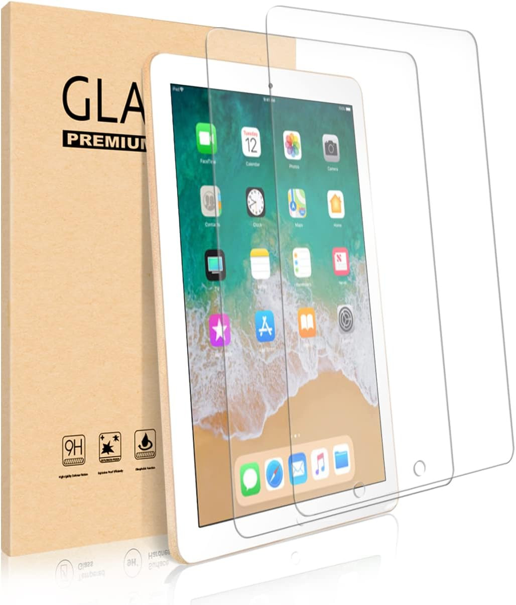 Set de 2 protectii de ecran pentru iPad Pro 2017/2018 WeeYuu, sticla securizata, transparent, 9,7 inchi