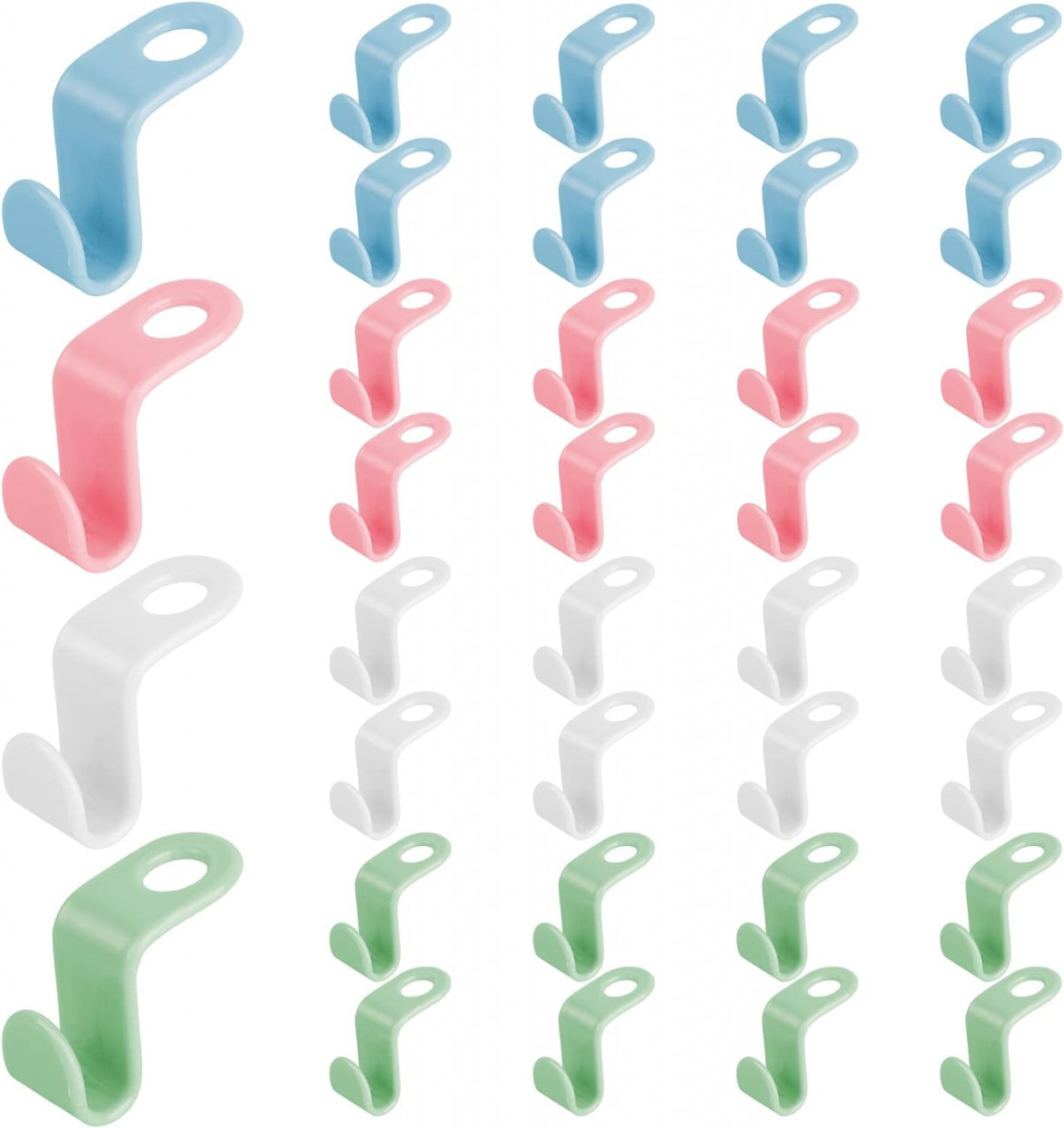 Set de 32 carlige organizatoare pentru umerase Fowecelt, plastic, multicolor, 4 x 2 cm