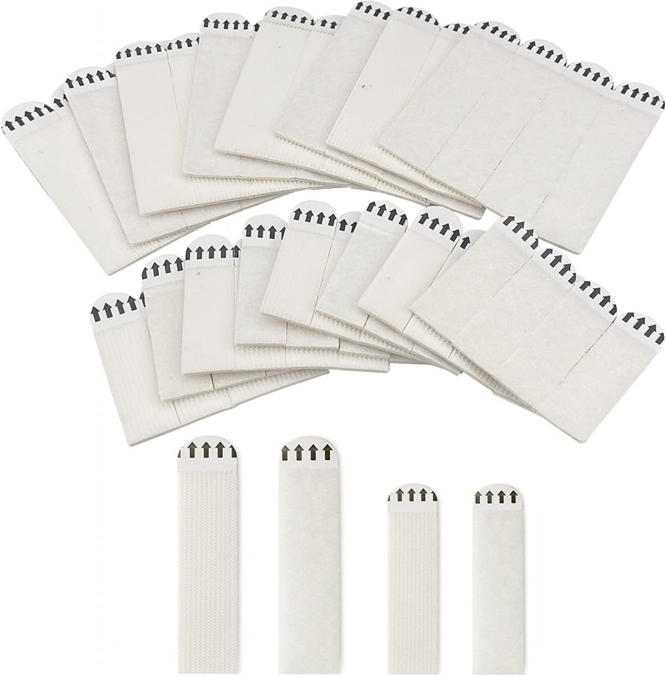 Set de 32 perechi de benzi adezive fata -verso pentru fotografii Cishow, alb, 55 x 15 mm/ 90 x 20 mm