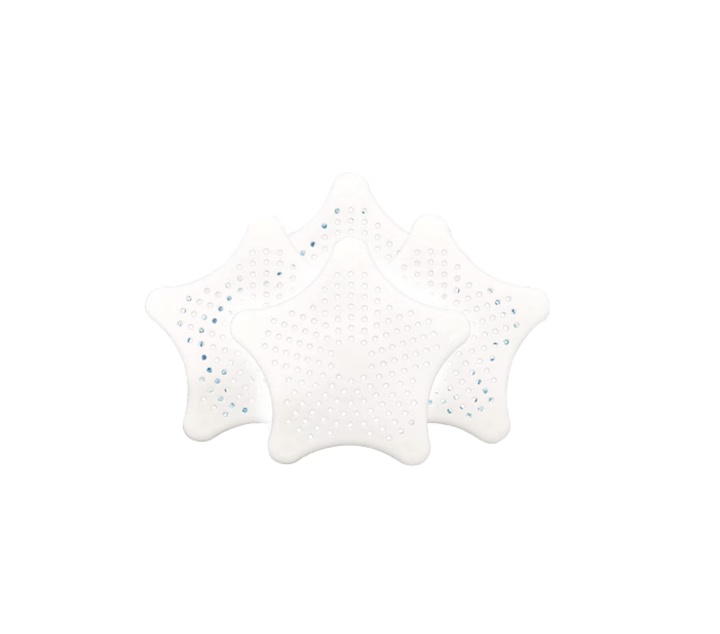 Set de 4 filtre pentru chiuveta/dus Enxinyi, silicon, alb, 13 x 13 cm