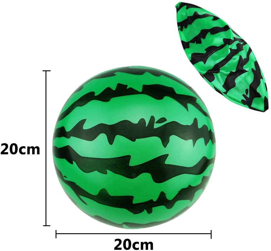Poze Set de 4 mingi pentru plaja cu pompa BESTZY, PVC, verde/negru/rosu, 20 cm