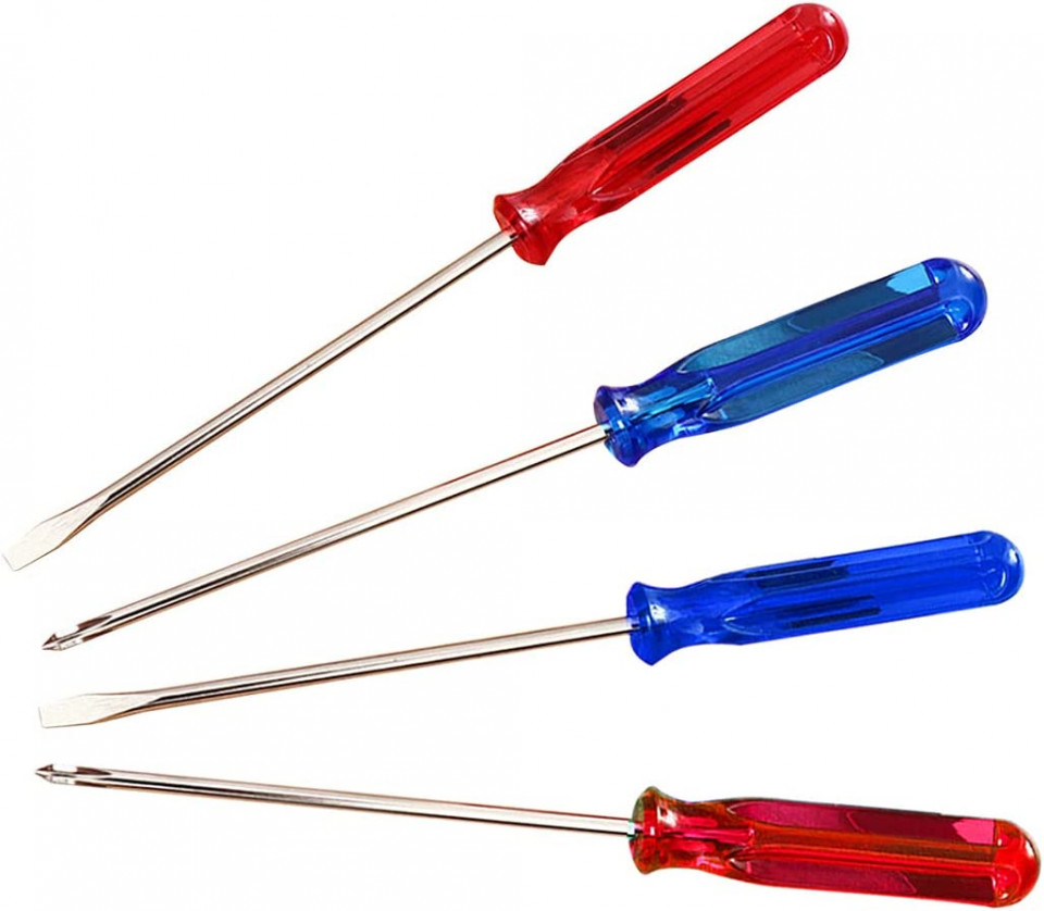 Set de 4 surubelnite HEIGOO, rosu/albastru, plastic/metal, 20 cm