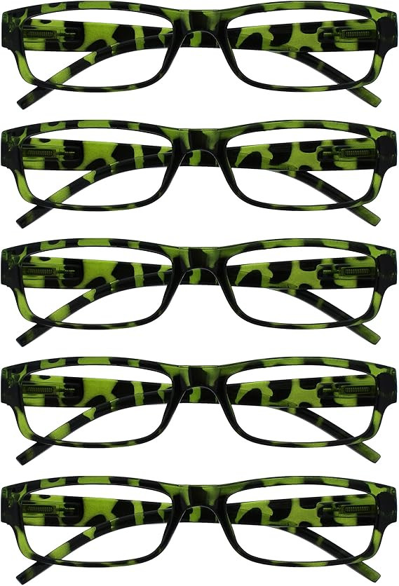 Set de 5 perechi de ochelari pentru citit Opulize, verde, +2.00