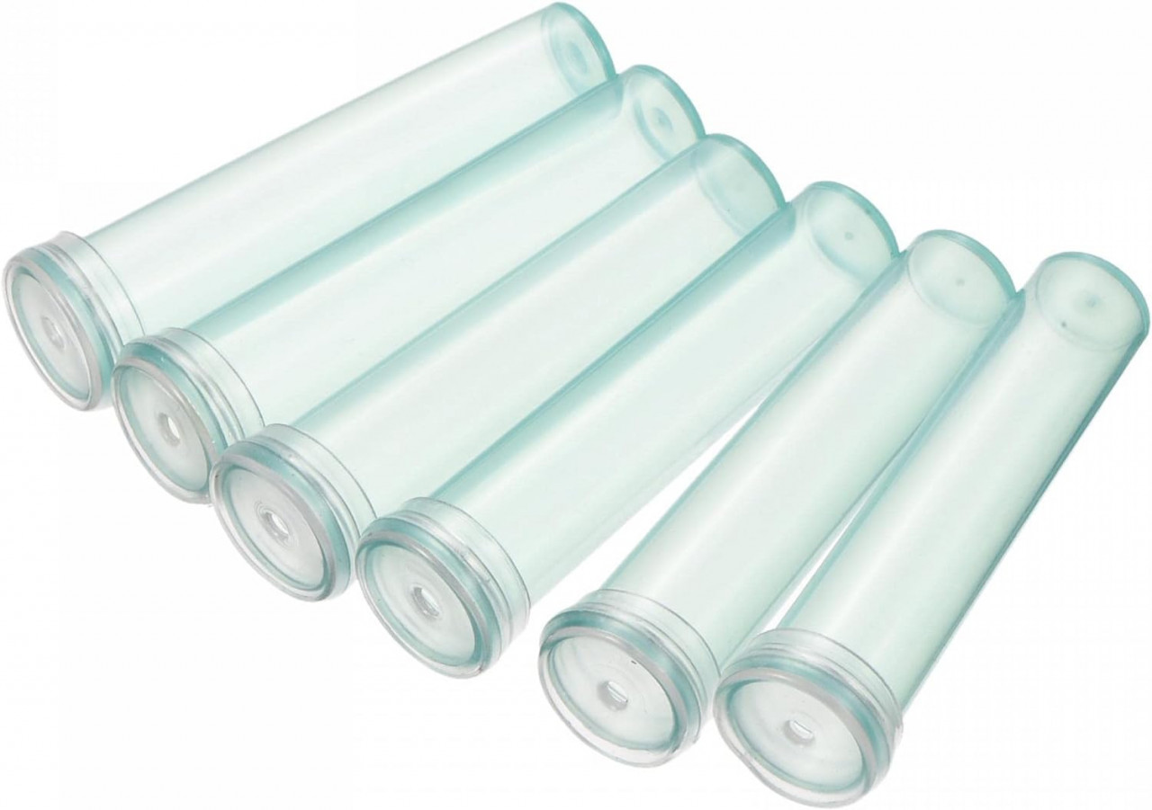 Set de 50 tuburi pentru aranjamente florale Sourcingmap, plastic, transparent, 72 X 18 mm