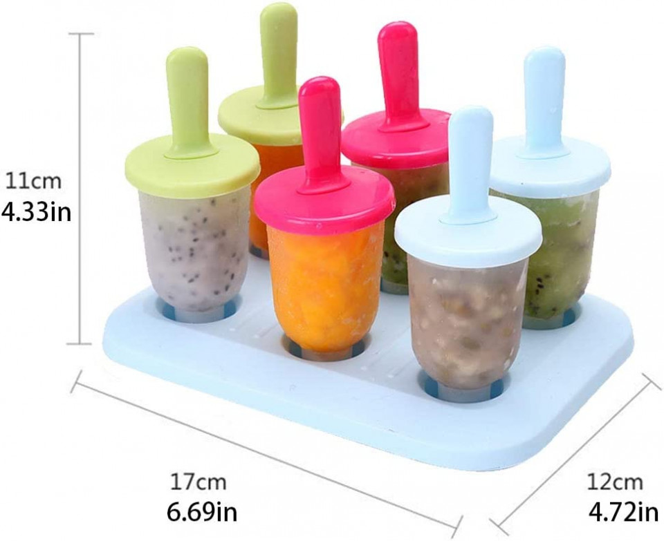Poze Set de 6 matrite cu bastoane reutilizabile pentru gheata GLAITC, plastic, multicolor, 11 x 17 x 12 cm