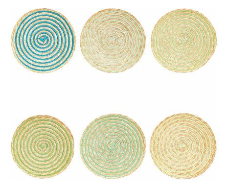 Set de 6 naproane Spiral Greenery, multicolor chilipirul-zilei imagine noua