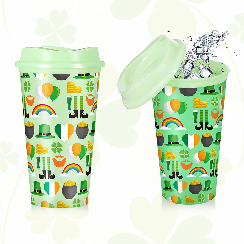 Set de 6 pahare cu capac Nuenen, plastic, multicolor, 93 x 154 x 60 cm