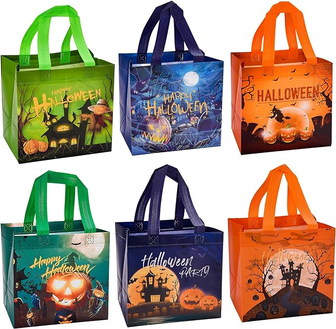 Set de 6 pungi de cadouri de Halloween Csyy, multicolor, 20 x 20 x 15 cm