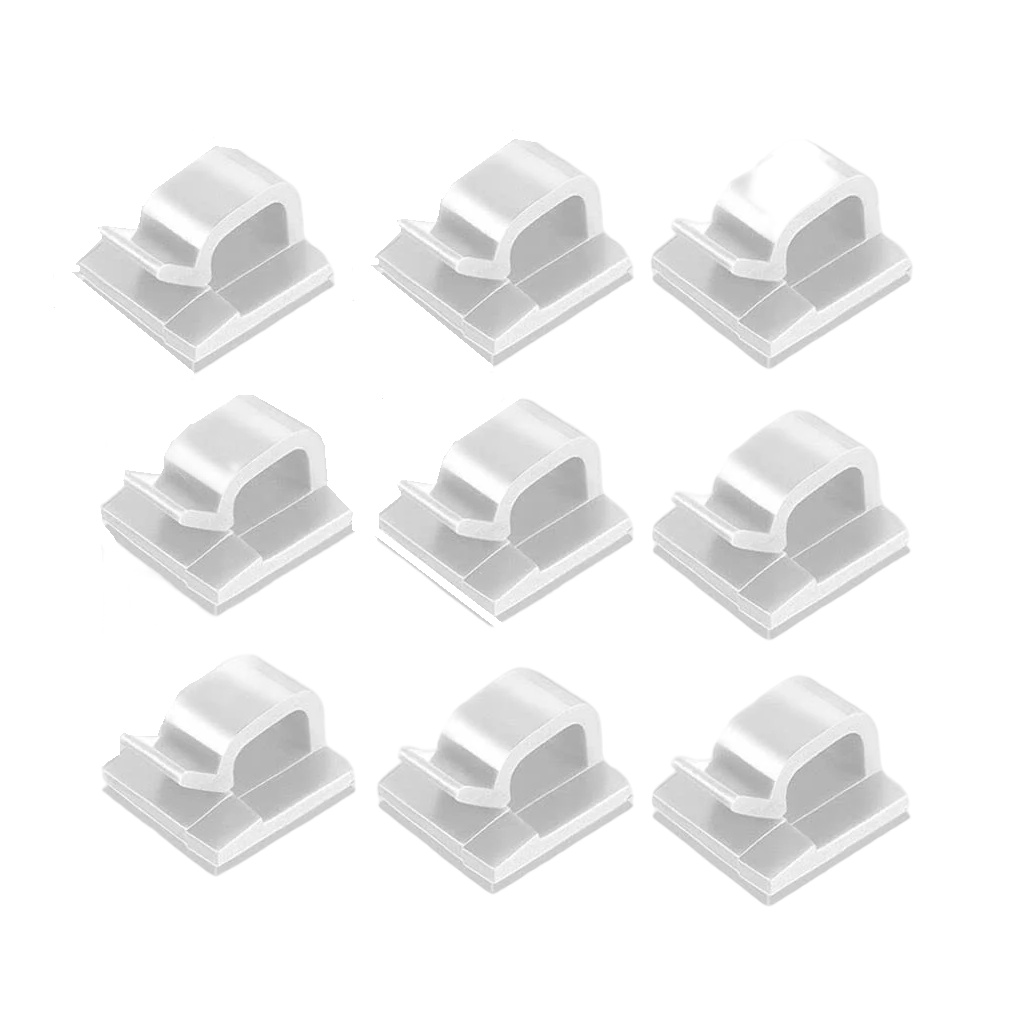 Set de 60 organizatoare pentru cabluri Bosdontek, plastic, alb, 1,4 x 0,9 cm