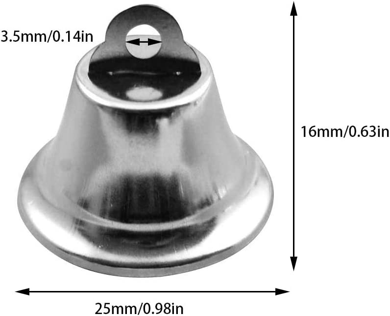 Poze Set de 70 clopotei pentru brad Hpamba, metal, argintiu, 25 x 16 mm