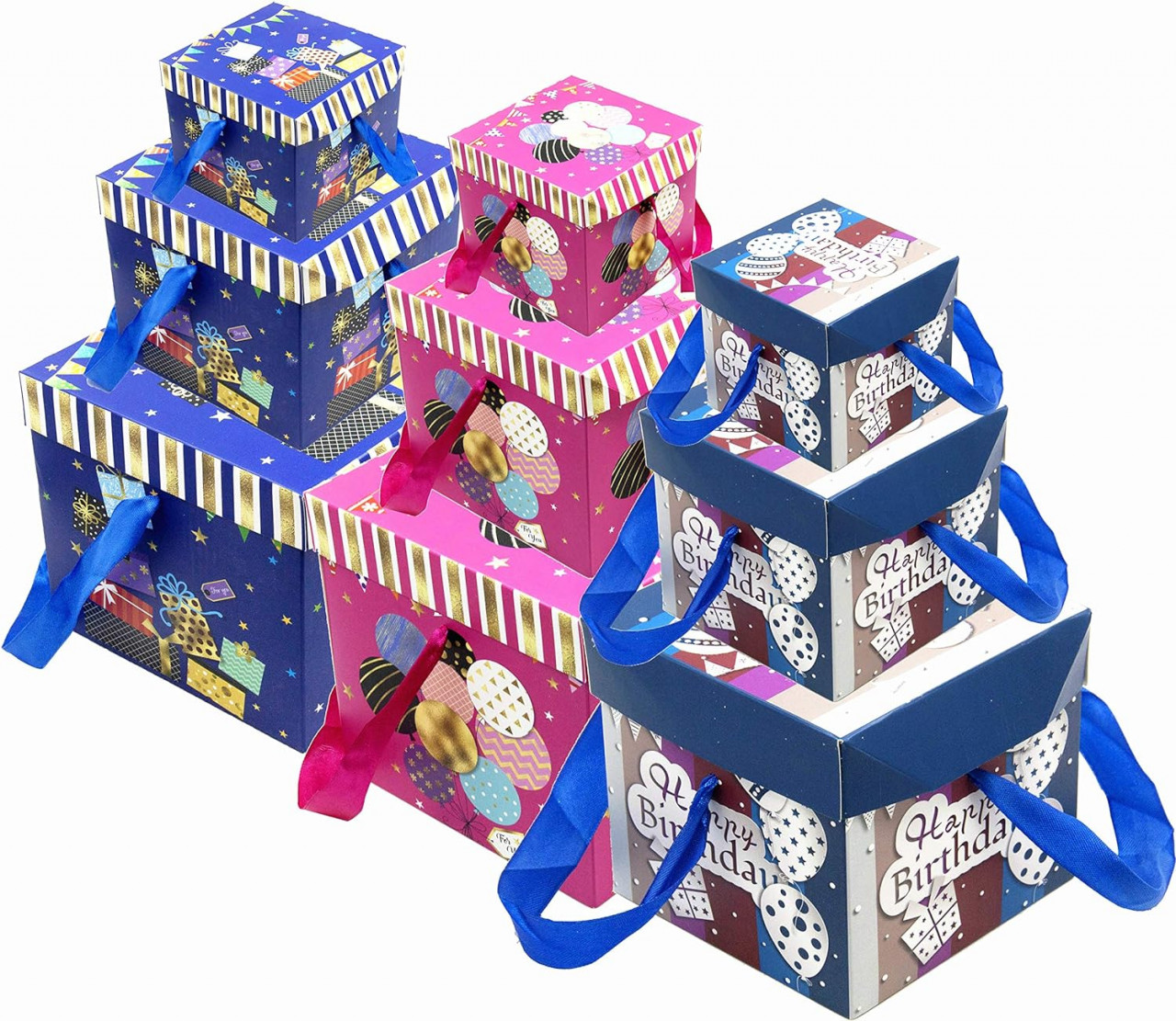 Set de 9 cutii cadou YAVO-EU, carton, multicolor