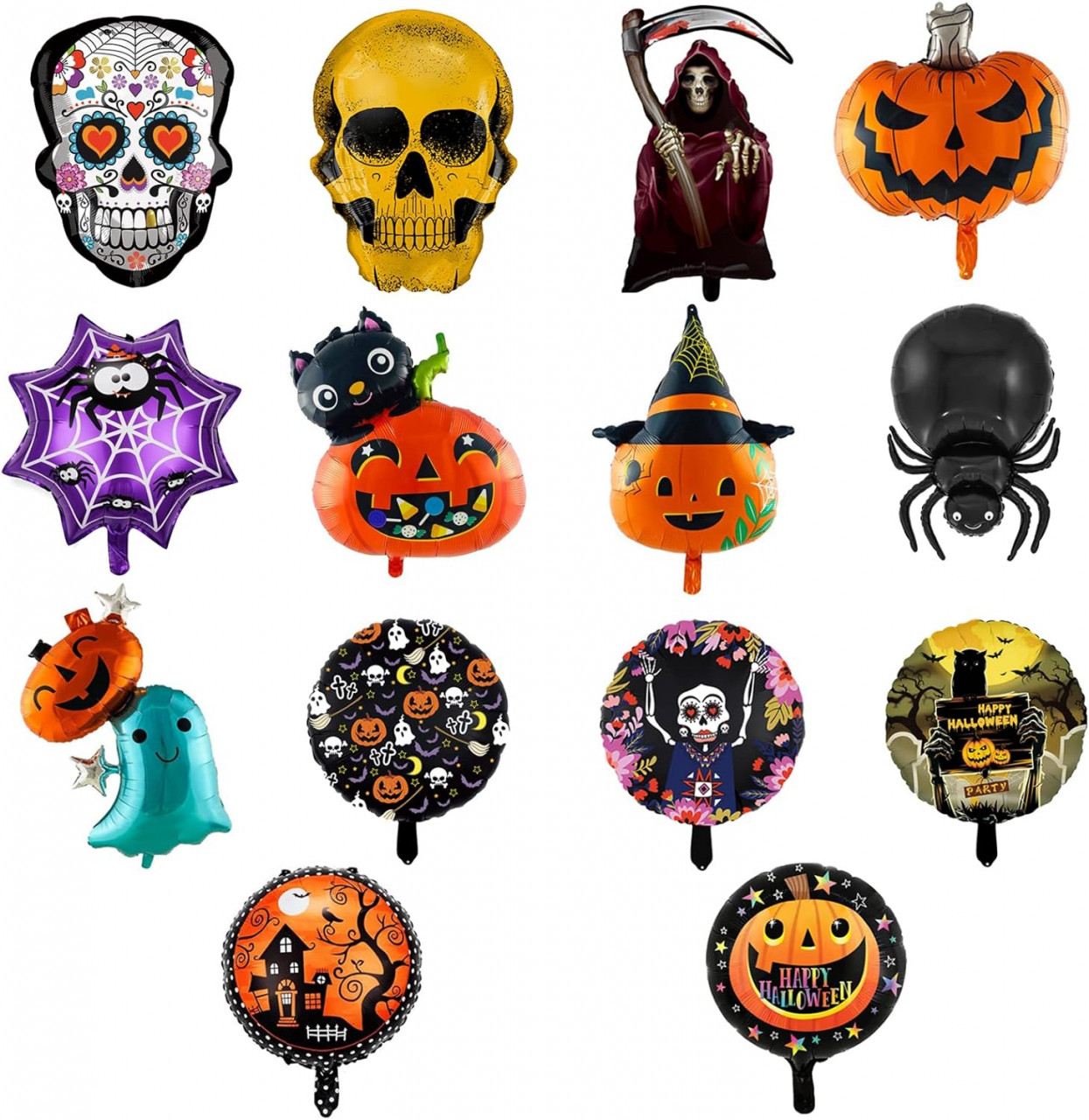 Set de baloane pentru Halloween TENTA KITCHEN, folie, multicolor, 14 bucati