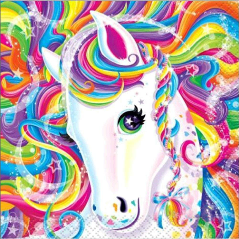 Set de creatie cu diamante ParNarZar, model unicorn, multicolor, 35 x 35 cm