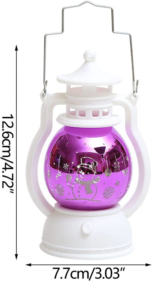 Poze Set de trei felinare de Craciun Heimanba, LED, multicolor, 12,5 x 7,5 cm