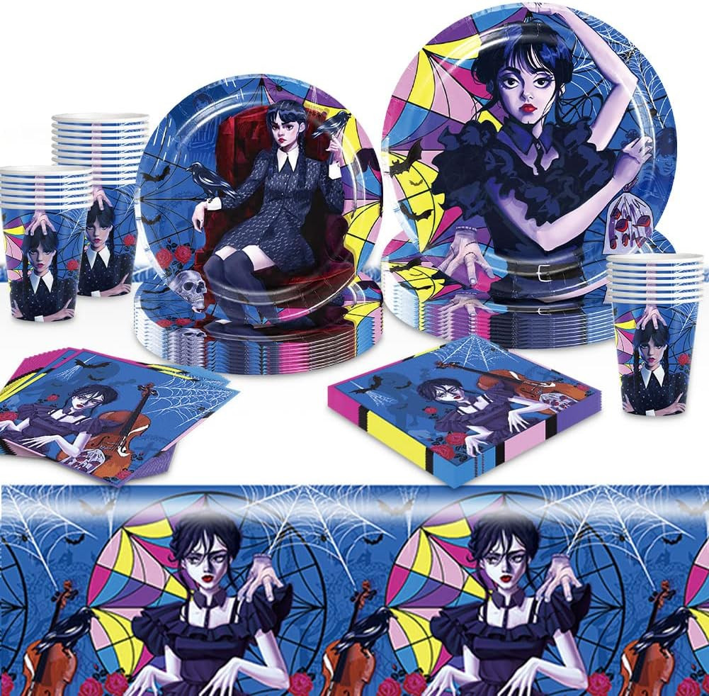 Set de vesela pentru petrecere de Halloween Amycute, hartie, multicolor, pentru 10 persoane, 51 piese Pret Redus chilipirul-zilei pret redus imagine 2022