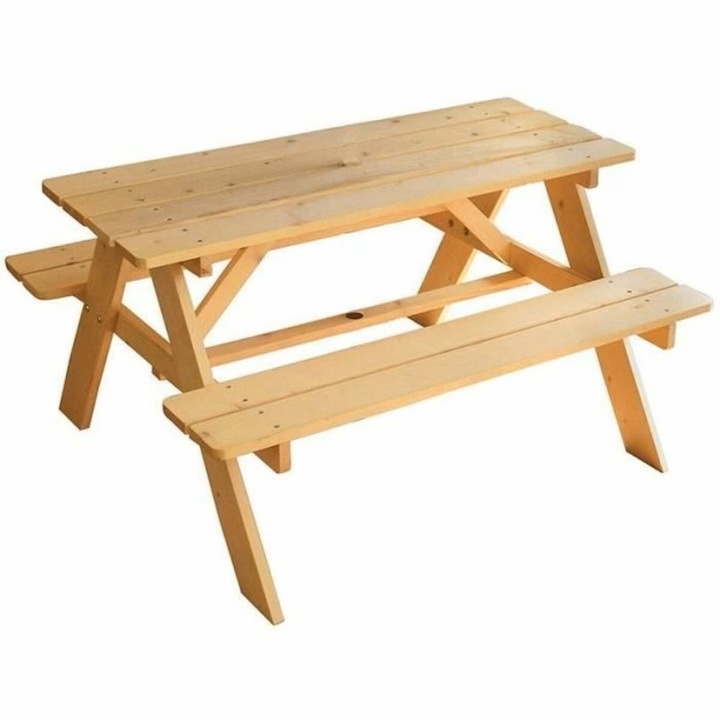 Set mobilier gradina Fun House, dreptunghiular, lemn, 95x75x53cm, resigilat