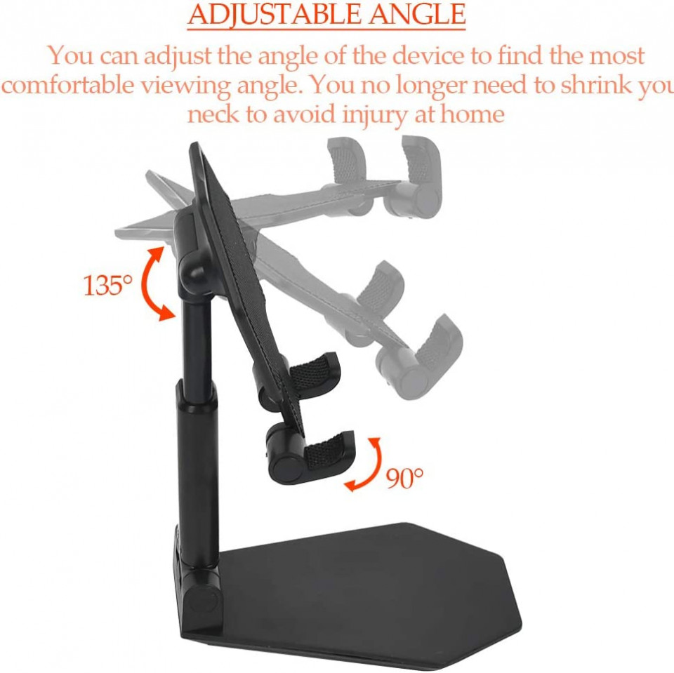 Poze Suport reglabil pentru telefon, plastic/metal, negru, 15,5 cm