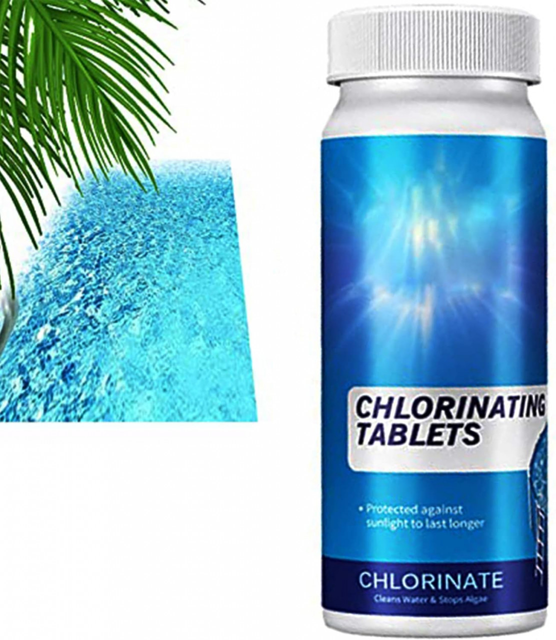 Tablete efervescente cu clor pentru curatarea piscinei GNAUMORE, alb, 100 g