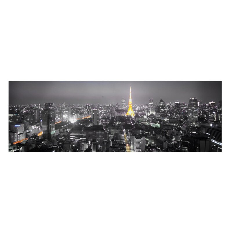 Tablou Tokyo, negru/gri, 50 x 150 cm 150 imagine noua