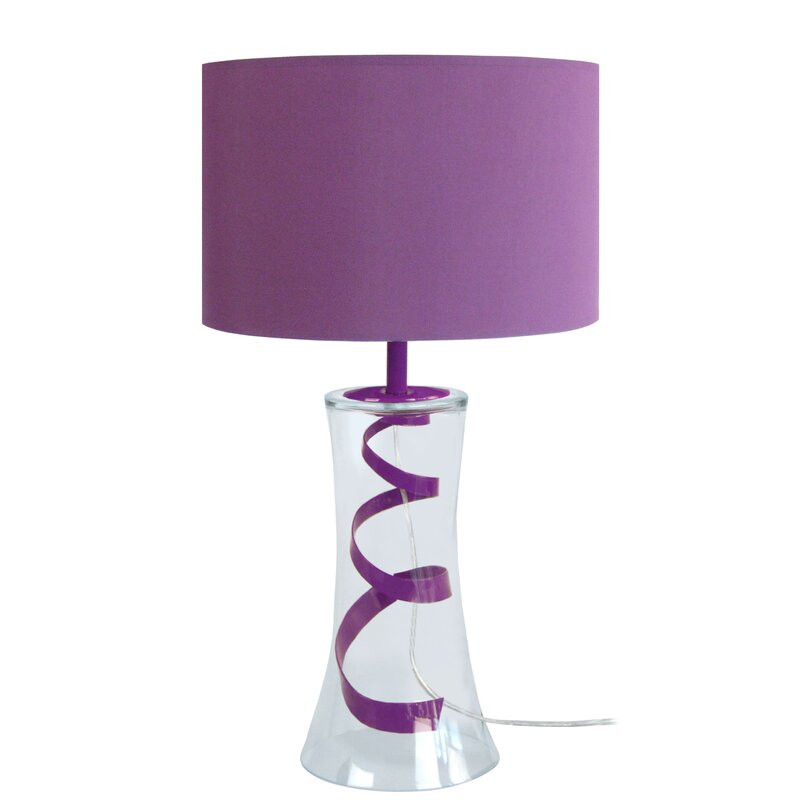 Veioza Hamlin, sticla/tesatura, violet, 30 x 25 x 25 cm chilipirul-zilei.ro