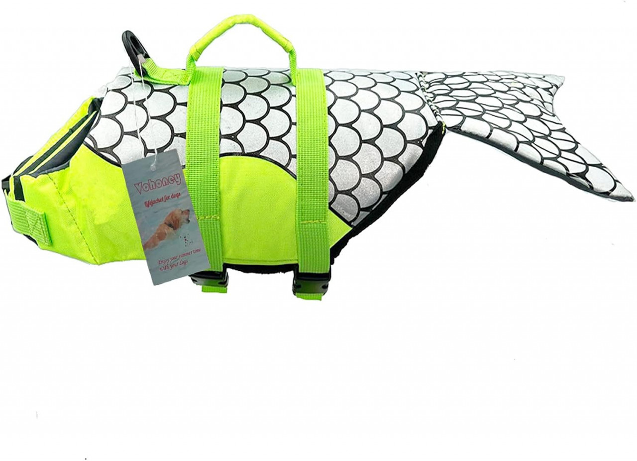 Vesta de salvare reflectorizanta pentru caini Vohoney, nailon, verde, marimea L