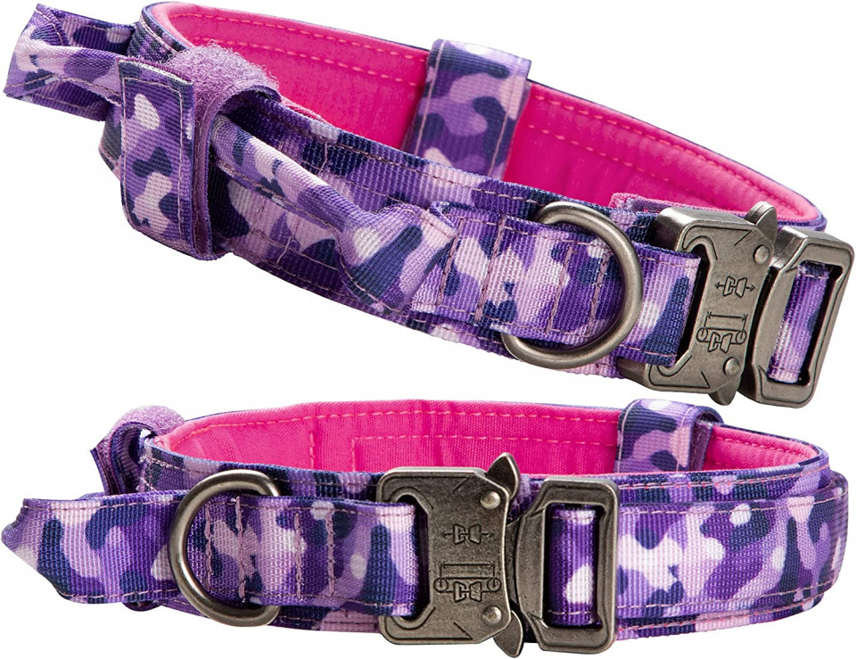Zgarda pentru caine Amai Keto, nailon, violet/roz, marimea M