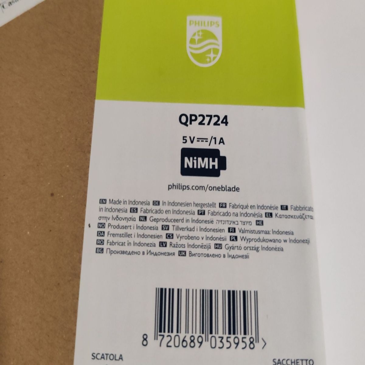 Aparat hibrid de barbierit si tuns, pentru fata, PHILIPS OneBlade QP2724/31, 2 lame 360, cu piepteni (1,3,5 mm), autonomie 45 min (NiMH), saculet