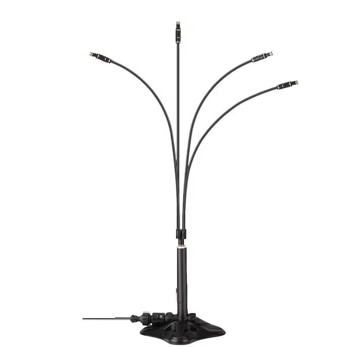 Atomizator cu 4 tuburi de pulverizare pentru gradina/piscina Dulov, plastic/metal, negru, 78 cm