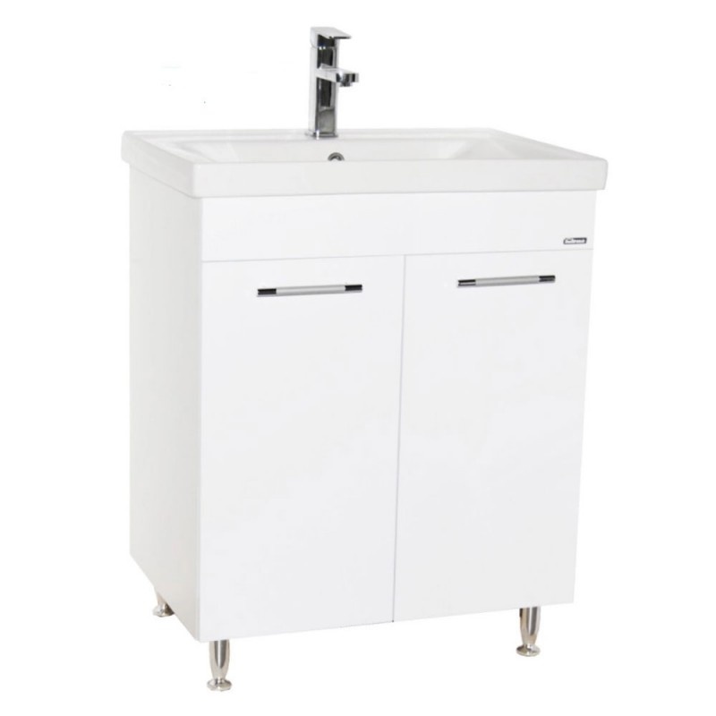 Baza si lavoar baie GN0541 - 60 cm , usi, alb